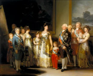Espanjan kuningas ja kuningatar Kaarle IV ja Maria Luisa perheineen