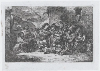 Levy 17: katumuusikot ja tanssivat hahmot sarjasta "tavat ja harrastukset...", 1850.