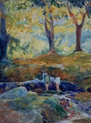 BOSQUE-ACUARELA. Käsittelijä: FRANCISCO LLORENS DIAZ. Lage: PRIVATSAMMLUNG, MADRID, ESPANJA
