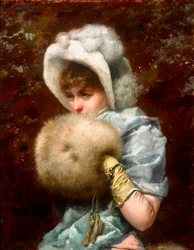 Talvi (Hiver) - Francesco Masriera y Manovensin (1842-1902) maalaus - 1882 - Öljy kankaalle - 79x62 - Museu Nacional d