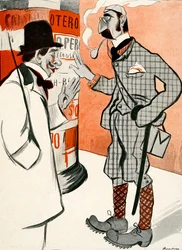 Ranskalainen kertoo englantilaiselle, kuinka hänen tulee pukeutua vuoden 1903 oopperaan.