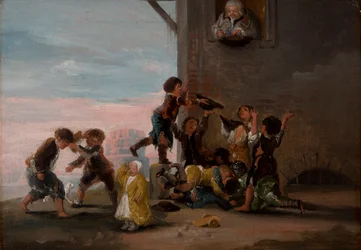 Lapset tappelevat kastanjoista, 1786
