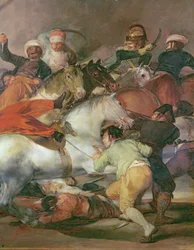 Toukokuun 2. päivä 1808 Madridissa eli Taistelu mamelukkeja vastaan, yksityiskohta oikealta alhaalta, 1814