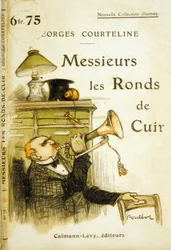 Kansi "Gentlemen leather circles", kirjoittanut Georges Courteline, n. 1908 (väri litho)