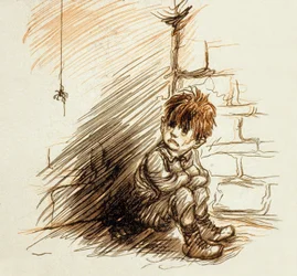 Kuvitus Jules Renardin teoksesta "Poil de Carotte" (1894)