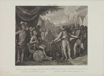 Smuglewicz, Franciszek (1745-1807) Wichmann II nuorempi antautuu Puolan Mieszko I:lle. Litografia, 1700-luvun loppu. Yksityinen kokoelma