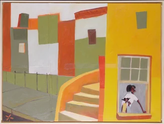Brownstone Blues, 2000 (sekatekniikka kankaalle)