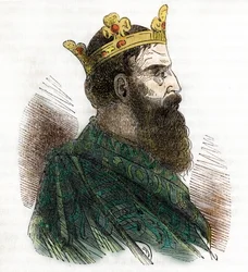 Bysantin keisari Leo III Isaurialaisen eli Syyrialaisen (680-741) muotokuva (Leo III Isaurialainen, Bysantin valtakunnan keisari), piirros Franco Mistralin teoksesta "I misteri del Vaticano", 1843