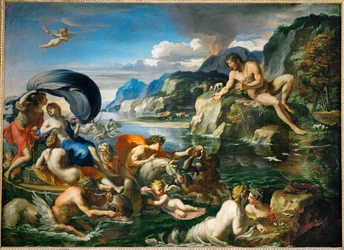 Acis et Galatee se derobant au regard de Polypheme Acis ja Galatea piileskelevät Polyfemin edessä ...