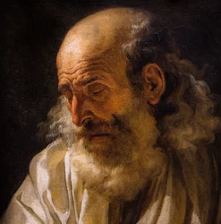 Vanhus lukemassa, noin 1772-1773 (Öljy kankaalle)