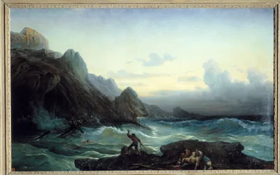 Myrskyn jälkeen. François Pierre Barryn (1813-1905) maalaus