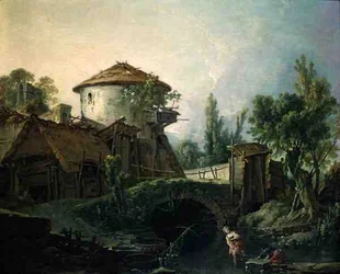 Tuulimylly, n. 1750 (öljy kankaalle)