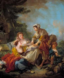 Ennustaja. François Boucherin (1703-1770) maalaus 1700-luvulta.
