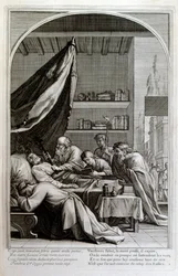 Kaiverrus Francois Chauveau 1680 "St Brunon elämä" Chartreux
