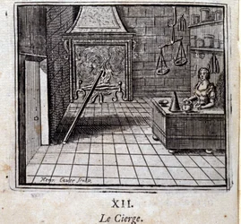 Kynttilä. Jean de La Fontainen (1621-95) sadut. Kuvitus: Francois Chauveau (1613-1676). Painos vuodelta 1728.