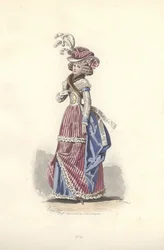 Nainen kolmiväriasussa, Marie Antoinetten aikakausi.