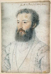 La Roche-sur-Yonin prinssin (1515-1565) Charles de Bourbonin muotokuva. Clouet Francois