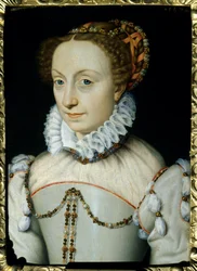 Navarran kuningattaren (1528-1572) Joan of Albretin (tai Joan III of Albretin) muotokuva. Francois Clouetin (1515-1572) maalaus