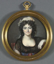 Muotokuva naisesta ruskeassa mekossa, 1795.