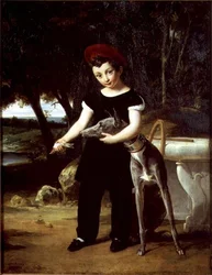 Ranskan Henri (1820-83), Bordeaux’n herttua, Angoulêmen herttuattaren kotona Villeneuve-l’Étangin linnassa, 1826