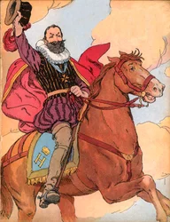 Kuningas Henrik IV (1553-1610) (Ranskan kuningas Henri IV) Francois Edouard Zierin (1856-1924) kuvitus teoksessa Our-glories-nationales”” 1920