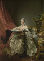 Madame de Pompadour (1721-1764) kirjontakehyksessä. 1763-64