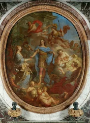 Kuningas Louis XV tuo rauhan Eurooppaan (maalaus kankaalle)