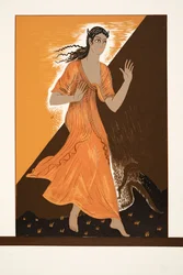Pandora, kirjasta Prometheus kahleissa, jonka on kirjoittanut Aiskhylos, pub. 1941 (sabluunapainatus)