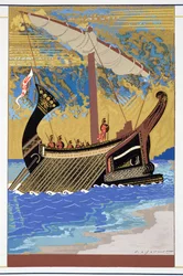 Odysseuksen laiva, teoksesta "Homeros: Odysseia", julkaistu Pariisissa 1930-33