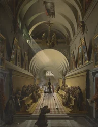 Kapusiiniluosterin sisustus, noin 1820