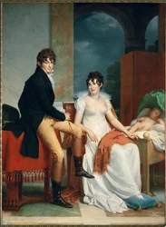 Kreivi Moritz Christian Fries ja kreivitär Maria Theresia Fries sekä heidän lapsensa Moritz, syntynyt 1804 (öljy kankaalle).