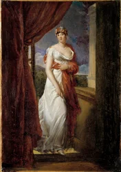 Muotokuva rouva Tallien, syntyperänä Cabarrus, Caramanin prinsessa - Chimay (1773-1835) Francois Gerardin (1770-1837) maalaus 1804 Su. 0,32 x 0,20 m.