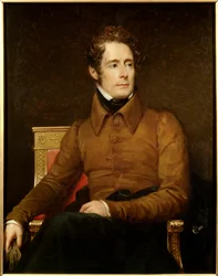 Runoilija ja poliitikko Alphonse de Lamartinen (1790-1869) muotokuva, 1830. Mitat: 1,18 x 0,91 m