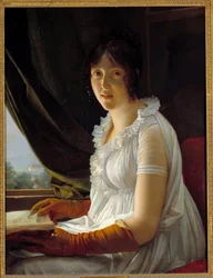 Madame Barbier Walbonnen (1763-1837) muotokuva taidemaalari Jacques Luc Barbierin vaimosta Francois Gerardin (1770-1837) maalaus 1796 su. 0,79x0,59 m