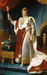 Keisari Napoleon I Bonaparten 1769-1821 muotokuva kruunajaisasussaan