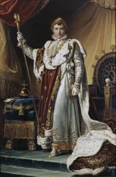Keisari Napoleon I Bonaparten 1769-1821 muotokuva kruunajaisasussaan, noin 1804