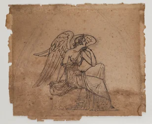 Allegorinen hahmo, noin 1825 (tussi ja liitu paperille).