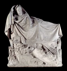 Keisari Napoleon I (1769-1821) herää kuolemattomuuteen. Kipsiveistos, 1842, Pariisi, Musée d