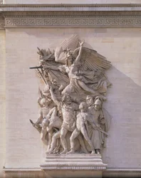 Vapaaehtoisten lähtö vuonna 1792 eli Marseljeesi, 1833-36 (yksityiskohta teoksesta 92543)