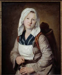 Yrttiteen kauppias Francoise Duparcin (1705-1778) maalaus 1700-luvun su. 0,73x0,58 m Marseille, Kuvataidemuseo