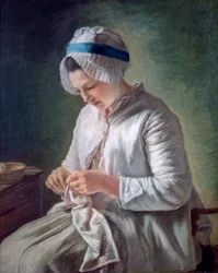 Nuori nainen töissä, c1725-1778