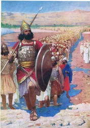 Crossing the Jordan, Thomas Nelsonin julkaisemasta Raamatun kuvakirjasta, noin 1950