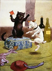 Kuvitus "The Beautiful Book of Nursery Rhymes, Stories and Pictures" -julkaisusta, julkaisija Blackie & Son (värilitho)