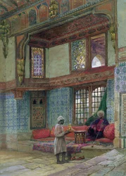 Syvennys vastaanottohuoneessa Mufti Sheik El Mahadin talossa, Kairossa (wc paperilla)