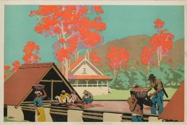 Cocoa Estate Trinidadissa (väri litho)