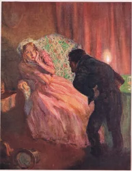 "Luulitko olevasi leski", noin 1920 (värilitografia).