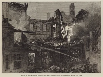 Scottish Corporation Hallin rauniot, Crane-Court, Fleet-Street, tulipalon jälkeen