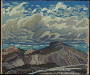 lokakuu, Cranberry Hills, 1943 (öljy vanerilevylle)