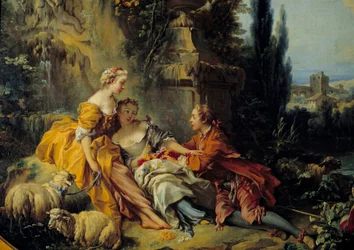 Francois Boucherin (1703-1770) keskustelu Champetre-maalaus 1700-luvulta