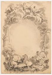 Suunnittelu escutcheonille William Earl Cowperin (noin 1665-1723) kunniaksi